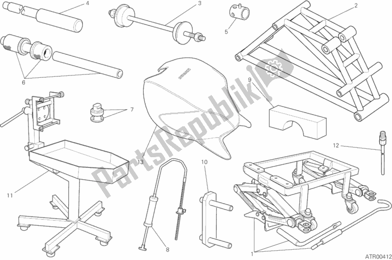 Toutes les pièces pour le Outils De Service D'atelier, Châssis du Ducati Monster 821 Stealth Thailand 2020